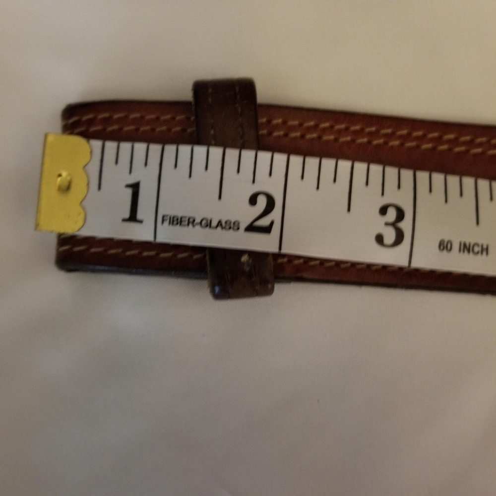 Vintage Brown Leather Basketweave Inlay Western Belt Snap Closure 46.5 Inch - Picture 6 of 8